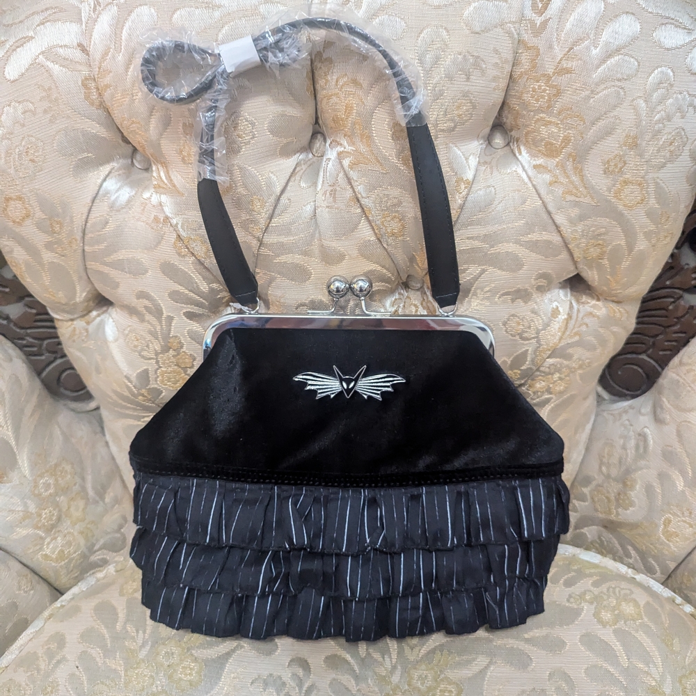 Disney Nightmare Before Christmas Clutch with Fringe Detail and Structured Shape